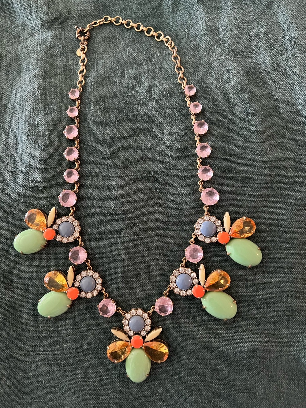 Vintage J.Crew Floral Bib Necklace